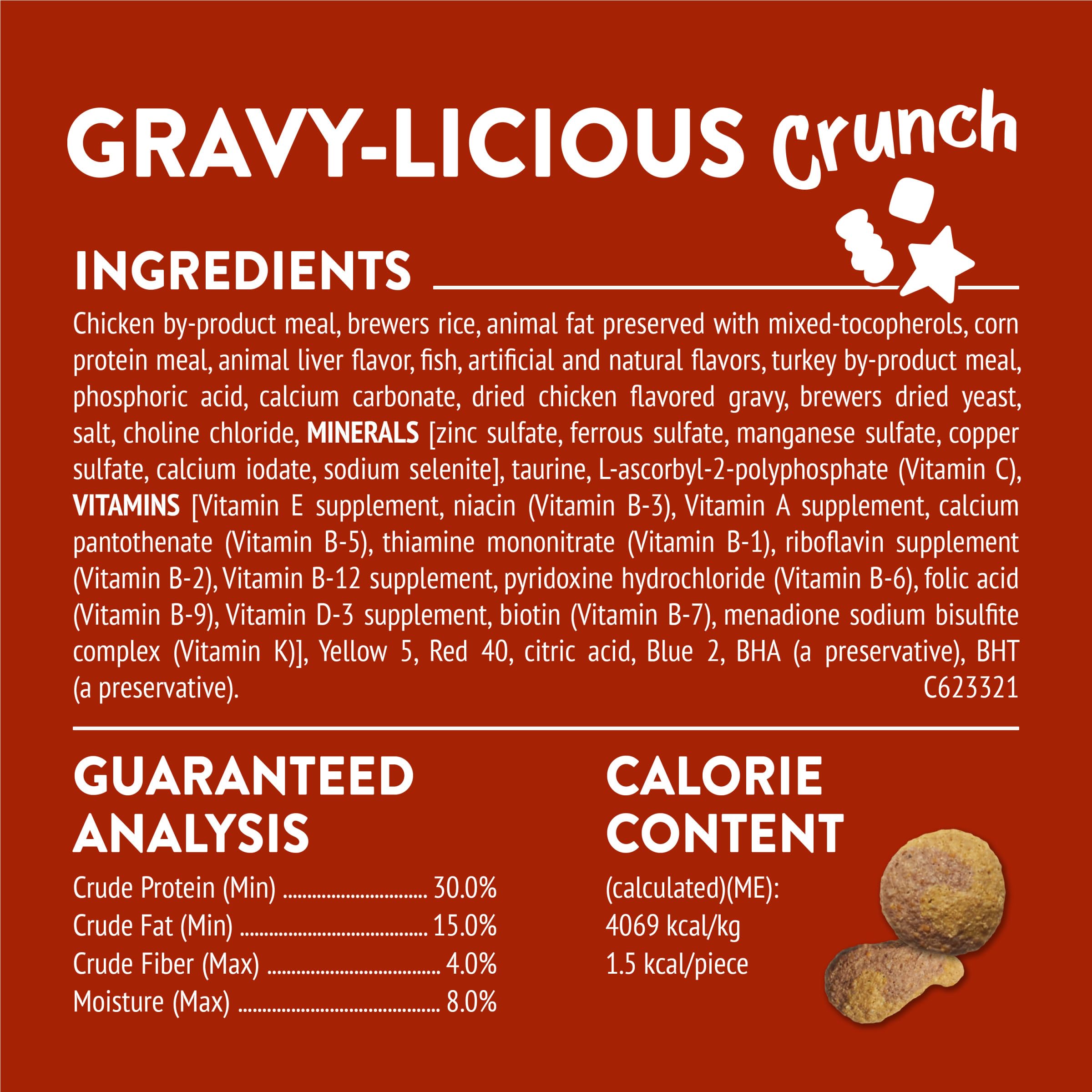 Purina Friskies Party Mix Gravy-Licious Crunch Chicken and Gravy Flavors Cat Treats - 30 oz Canister - Image 6