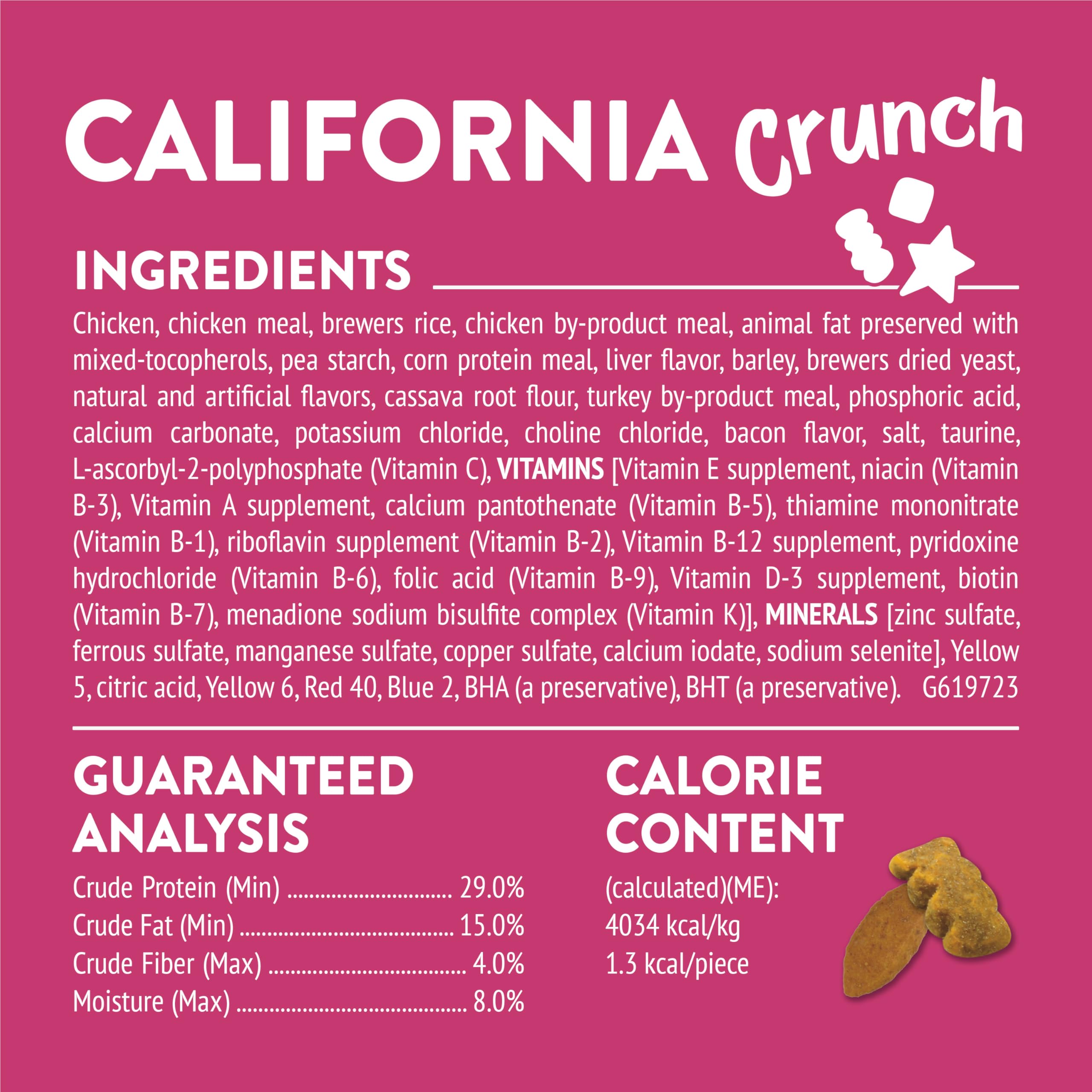 Purina Friskies Party Mix California Crunch with Chicken and Flavors of Turkey and Bacon Cat Treats - 30 oz Canister - Image 6