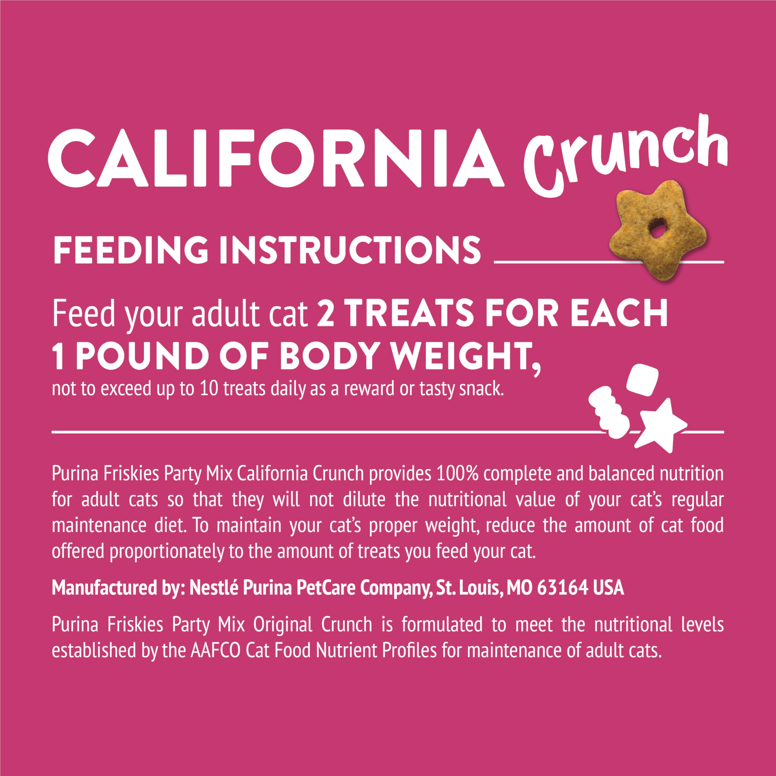 Purina Friskies Party Mix California Crunch with Chicken and Flavors of Turkey and Bacon Cat Treats - 30 oz Canister - Image 7