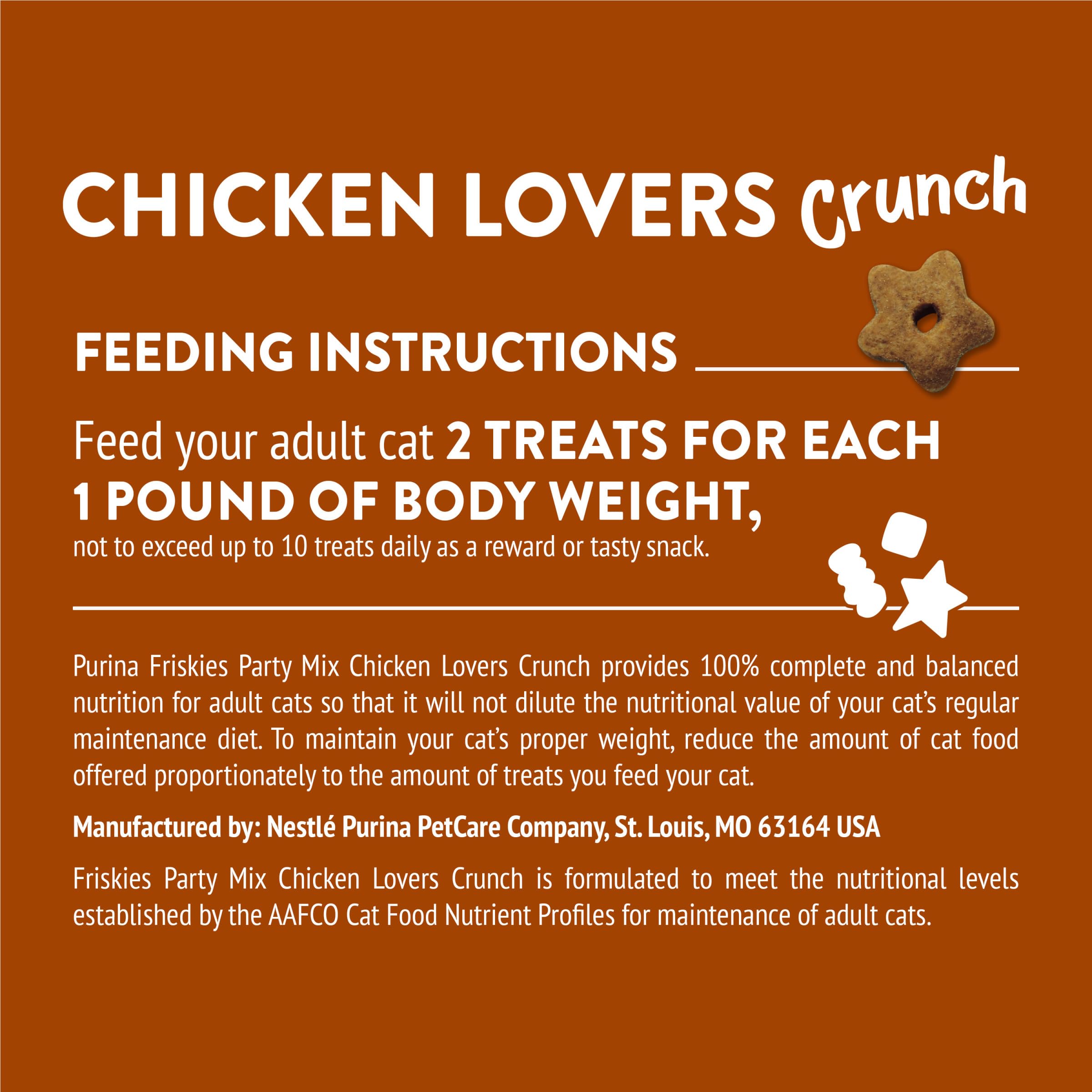 Purina Friskies Party Mix Chicken Lovers Crunch with Real Chicken Cat Treats - 30 oz Canister - Image 7