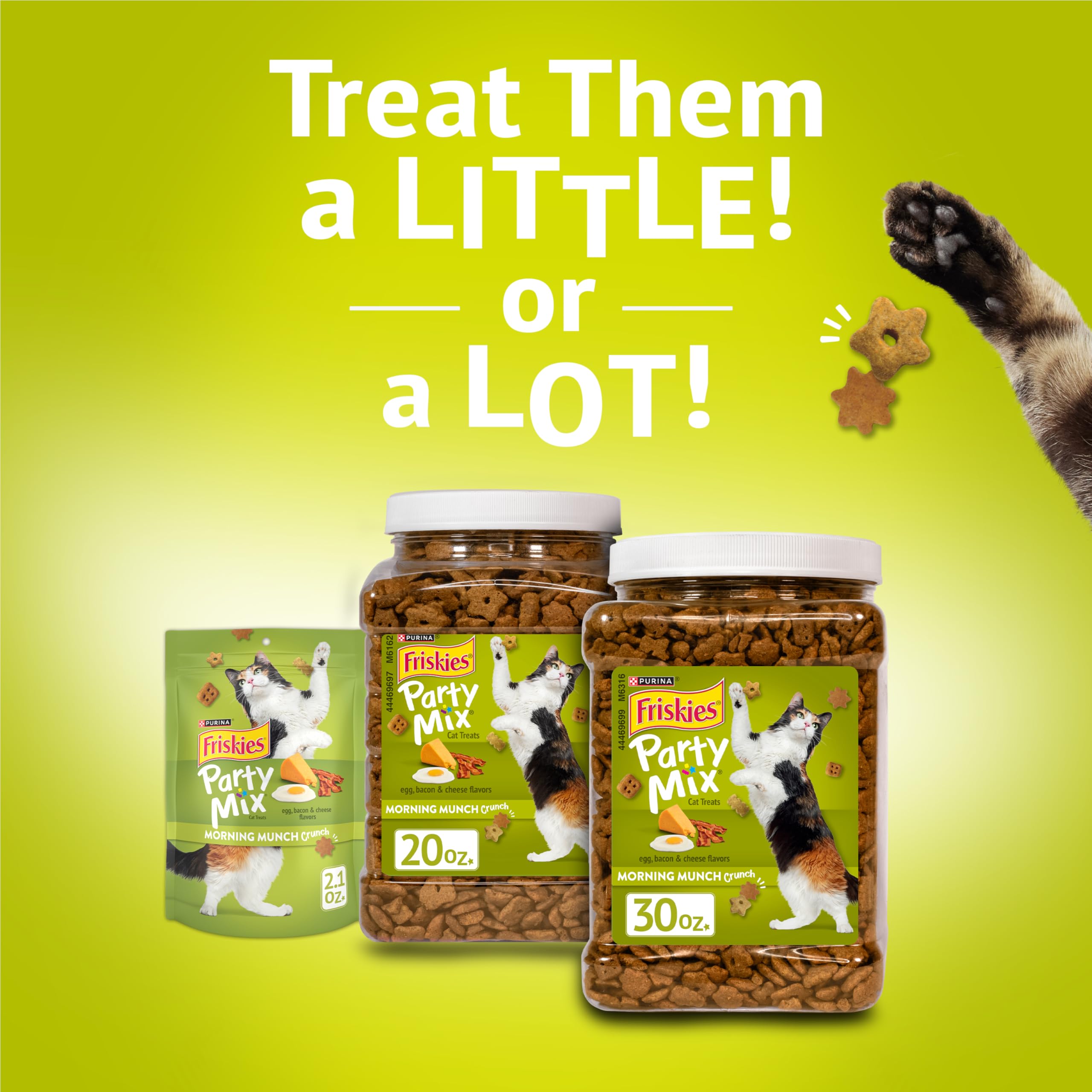 Purina Friskies Party Mix Morning Munch Crunch Egg, Bacon and Cheese Flavors Cat Treats - 30 oz Canister - Image 9
