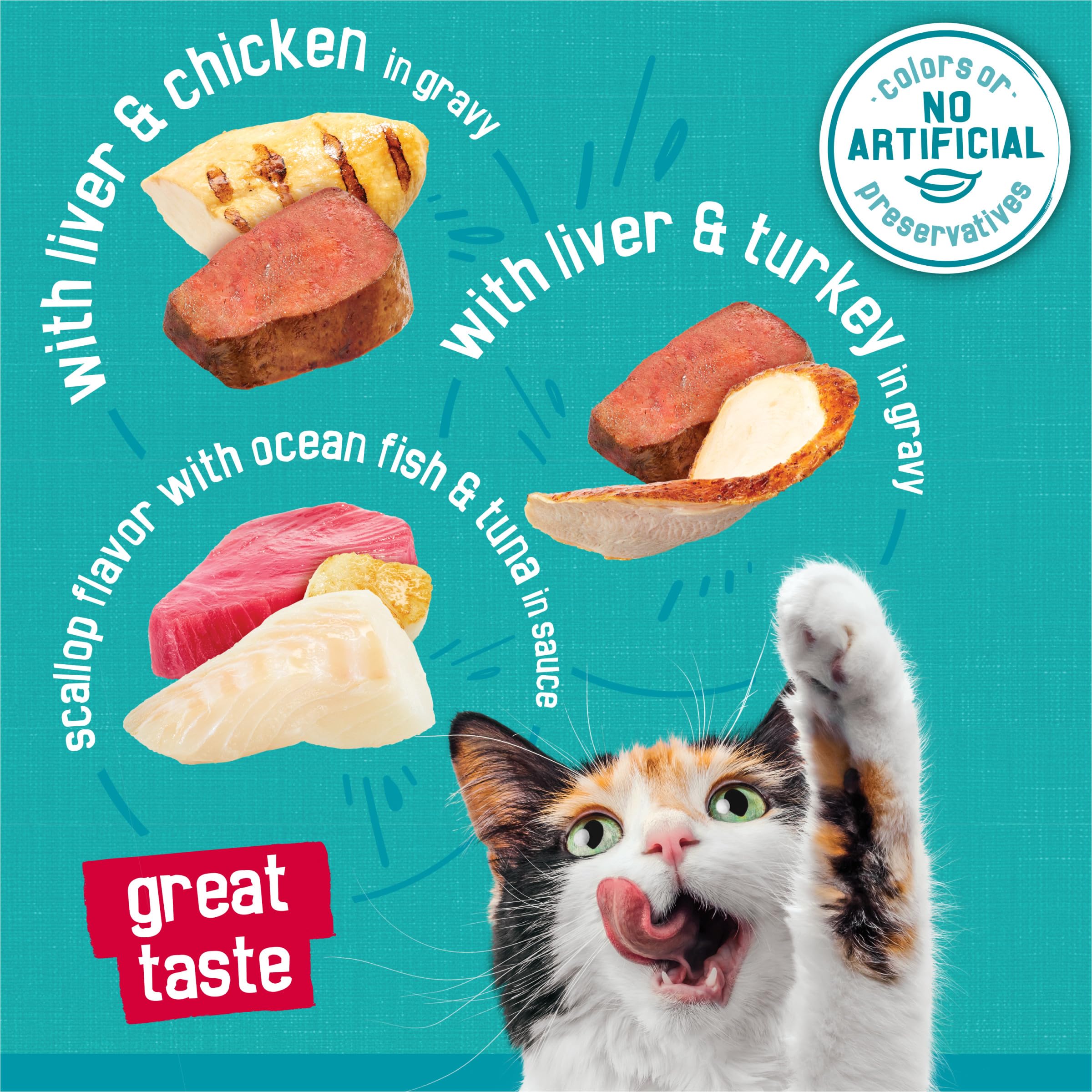 Purina Friskies Wet Cat Food Variety Pack, Tasty Treasures Prime Filets (With Ocean Fish and Tuna, With Chicken and With Turkey) - 5.5 Ounce (Pack of 12) - Image 4